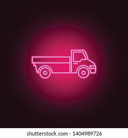 Truck neon icon. Elements of Transport set. Simple icon for websites, web design, mobile app, info graphics