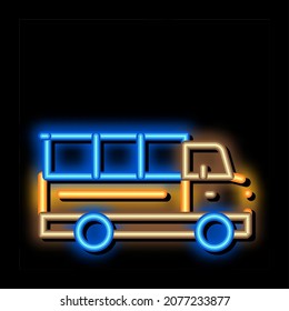 Truck neon light sign vector. Glowing bright icon Truck sign. transparent symbol illustration