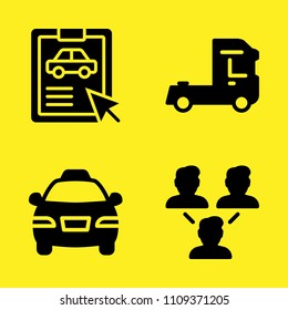 truck, networking, taxi and car repair vector icon set. Sample icons set for web and graphic design