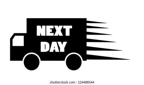 Truck Next Day Delivery Icon Vector