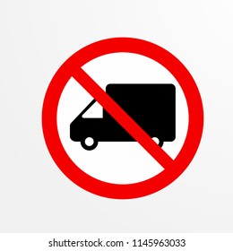 truck no entry, caution warn symbol for public transport areas to do not do that. vector logo, sign, symbol