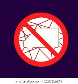 truck not allowed, caution warn symbol for public transport areas to do not do that. vector logo, sign, symbol