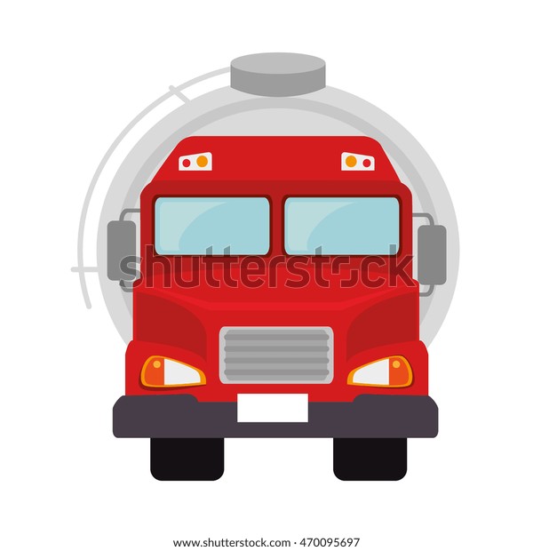 truck oil station gasoline tank container \
transport vector illustration\
isolated