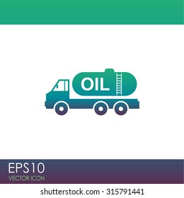 Truck with oil vector icon.