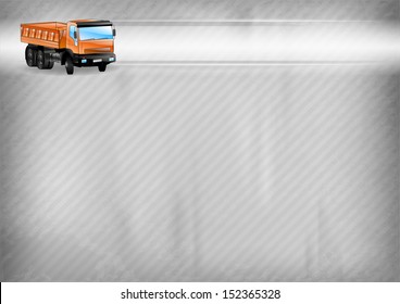 truck on the abstract construction background