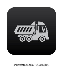 Truck on black button blackboard,vector