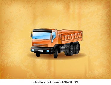 truck on the old background