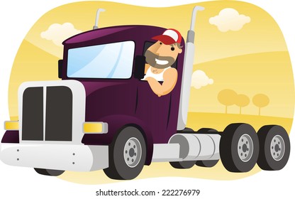 Ilustraciones, imágenes y vectores de stock sobre Trucker+driving ...