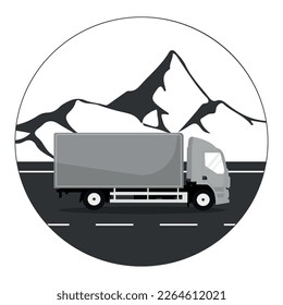 truck on the road. vector. transport on the road