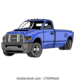 truck on white background.