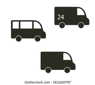 Truck on a white background. Transportation and delivery. Icon. Vector illustration.