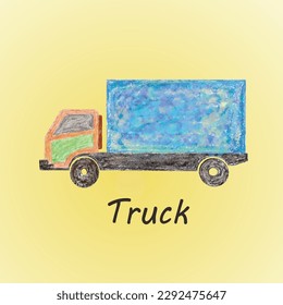 truck  on yellow background. vector illustration.