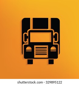 Truck on yellow background,clean vector