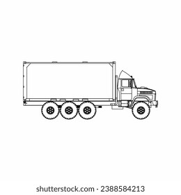 Truck outline, Truck 2 Dimension, Truck icon