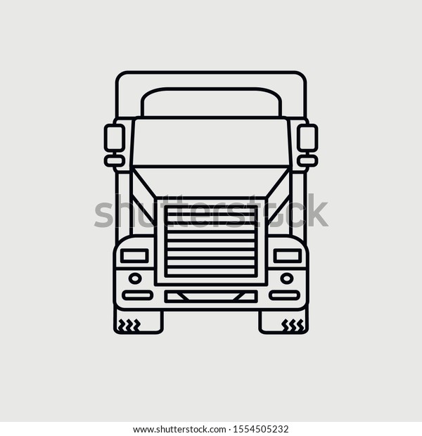 Truck Outline Icon On White Background Stock Vector (Royalty Free ...