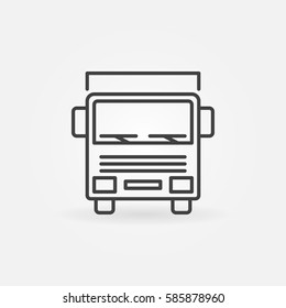 Truck Outline Icon - Vector Delivery Van Concept Symbol Or Logo Element. Front View