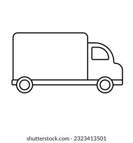 truck outline illustration on white background doodle