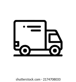 Truck outline isolated icon vector.