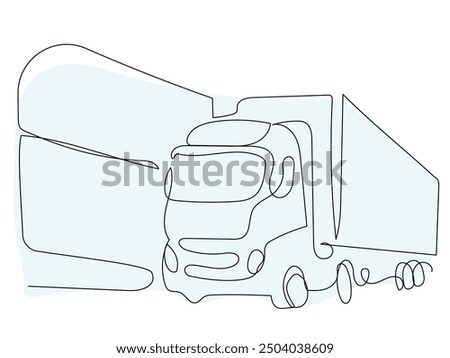 Truck Outline Parked Alongside a Loading Dock During Daylight Hours