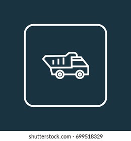 Truck Outline Symbol. Premium Quality Isolated Tipper Element In Trendy Style.