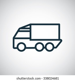 truck outline, thin, flat, digital icon for web and mobile
