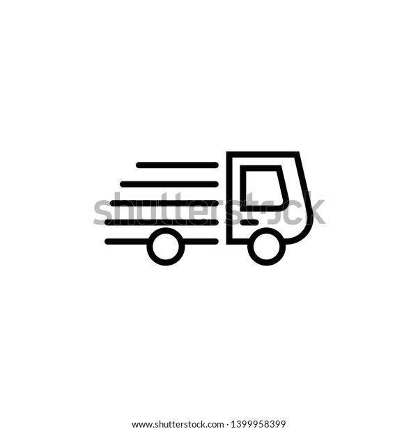 Truck outline vector icon. Icon truck delivery.\
Fast shipping delivery truck.  Line icons. Vector illustration for\
apps and websites.