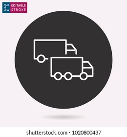 Truck - outline vector icon. Illustration isolated for graphic and web design. Editable stroke.