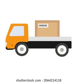 A truck with a package for use in web design or clipart