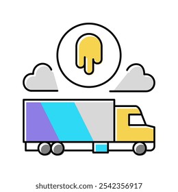 truck painting services color icon vector. truck painting services sign. isolated symbol illustration