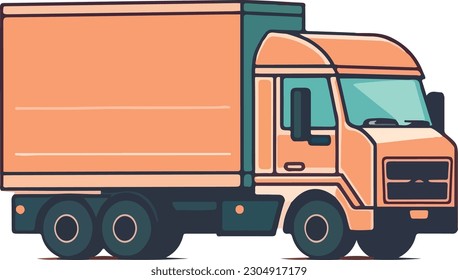 Truck, Paper cut style, simple vector, Flat vector design, Hand drawn trendy illustration, Big colored vector, All elements are isolated