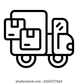 Truck parcel icon outline vector. Digital management. Control product