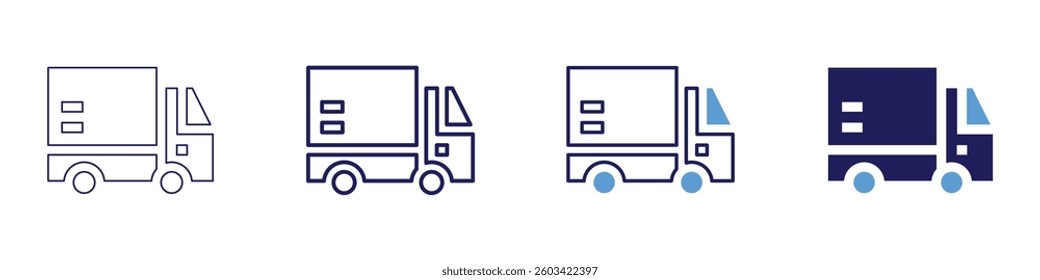 Truck parts and accessories icon in 4 different styles. Thin Line, Line, Bold Line, Duotone. Duotone style. Editable stroke.