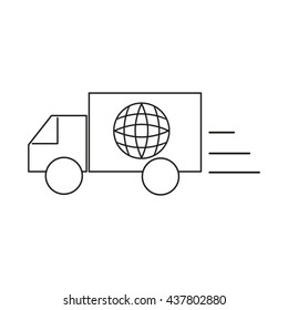 truck, peace, vector illustration