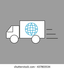 truck, peace, vector illustration