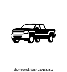 truck pick up vector silhouette. truck logo icon