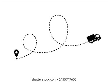 truck pin map design vector