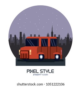 Truck pixelated isolated