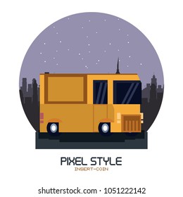 Truck pixelated isolated