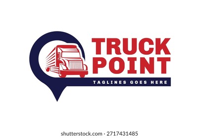 LKW-Punkt-Logo, Vektorzeichen.