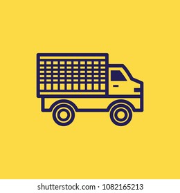 Truck, postal truck, lorry, automobile  vector icon