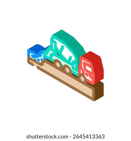 caminhão derramando cimento de concreto ícone isométrico vetor. caminhão derramando sinal de cimento de concreto. ilustração símbolo isolado