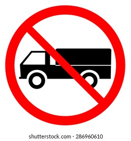 Truck prohibition sign