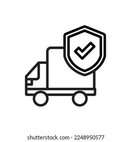 Truck Protection Outline Icon Vector Illustration