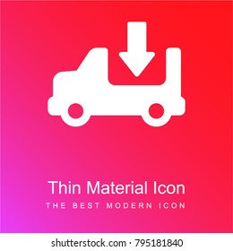 Truck red and pink gradient material white icon minimal design