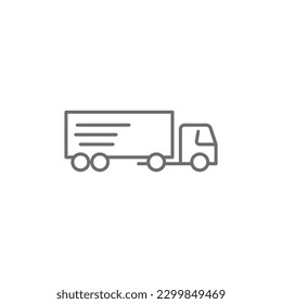 Truck related vector linear icon. Delivery truck. Freight transport. Vector outline illustration Isolated on white background. Editable stroke