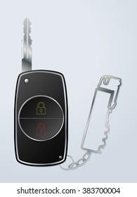 Truck remote key with lock unlock functions and truck keyholder