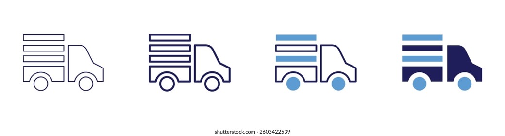 Truck replacement parts icon in 4 different styles. Thin Line, Line, Bold Line, Duotone. Duotone style. Editable stroke.