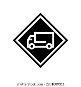 truck road sign glyph icon vector. truck road sign sign. isolated symbol illustration