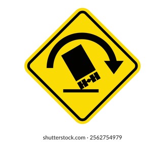 Truck Rollover Warning for Sharp Curve Sign Alerting Drivers to Hazardous Bend, Essential for Road Safety in High-Risk Areas, US Road Sign Compliant, High-Quality Vector Stock Image