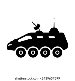 Truck rover icon. Black silhouette. Side view. Vector simple flat graphic illustration. Isolated object on a white background. Isolate.